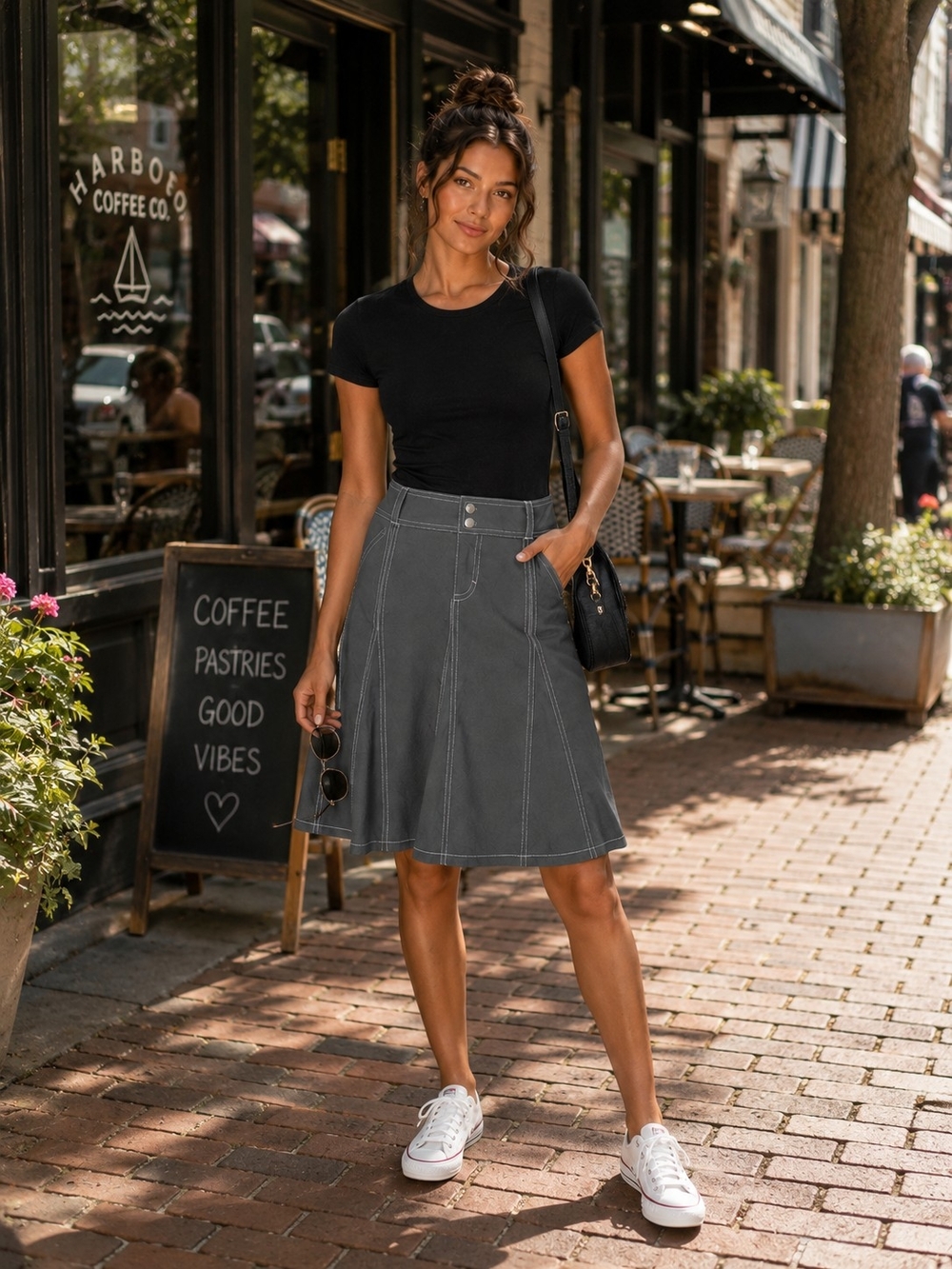 Athleta Gray Athletic Skort Size 4 | Golf Tennis Travel Casual